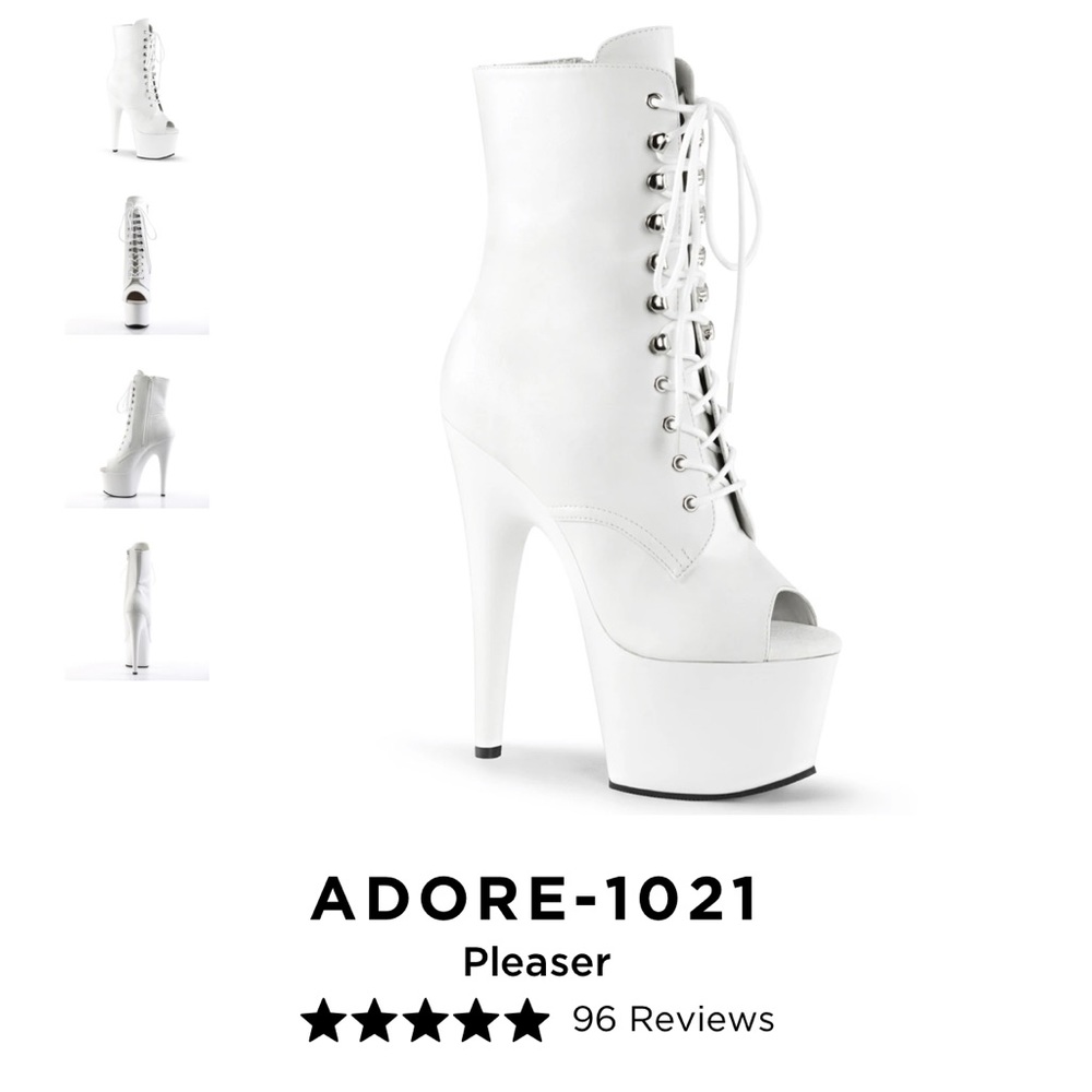 White faux leather shoes- new still in box